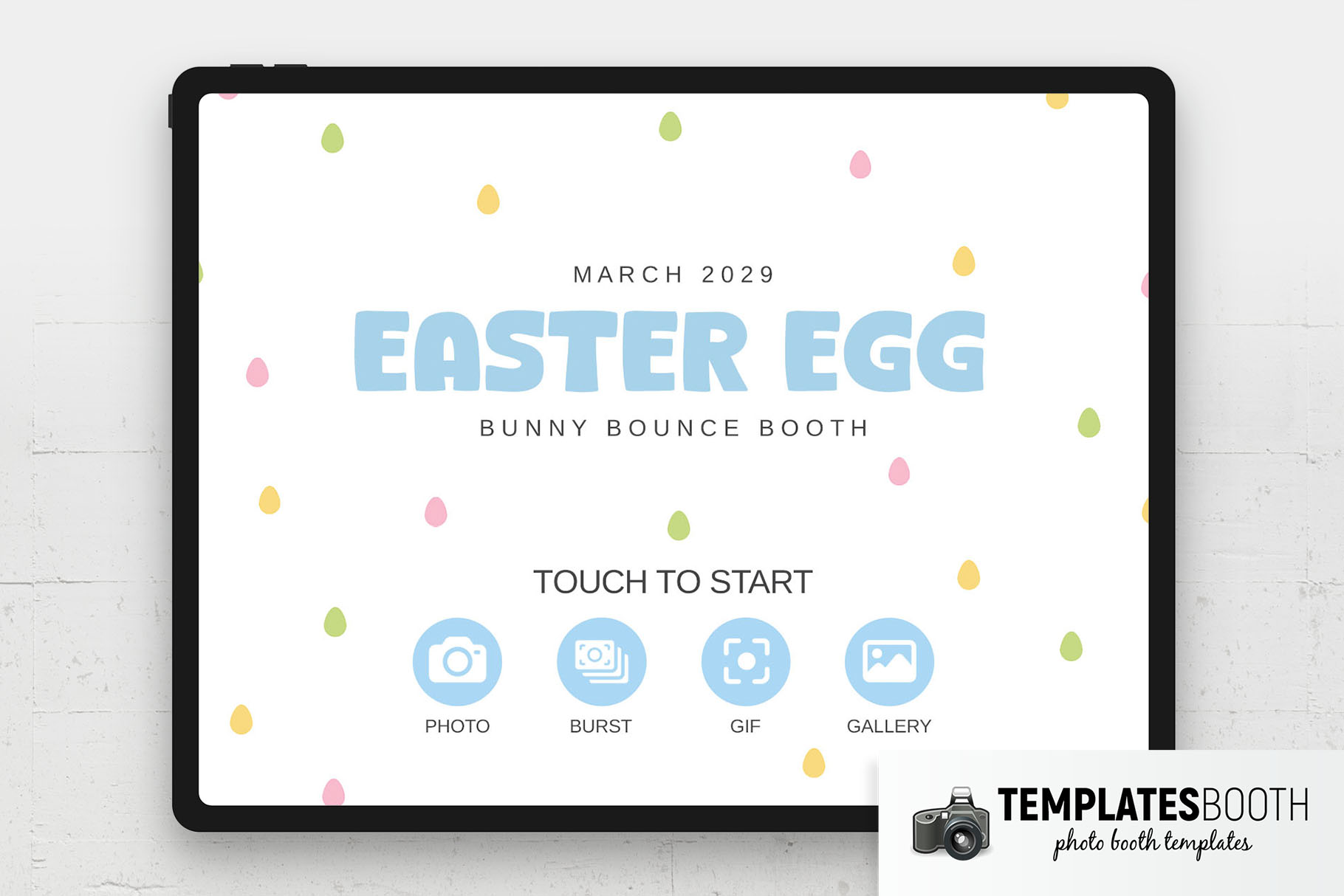 Cute Simple Easter Photo Booth Welcome Screen