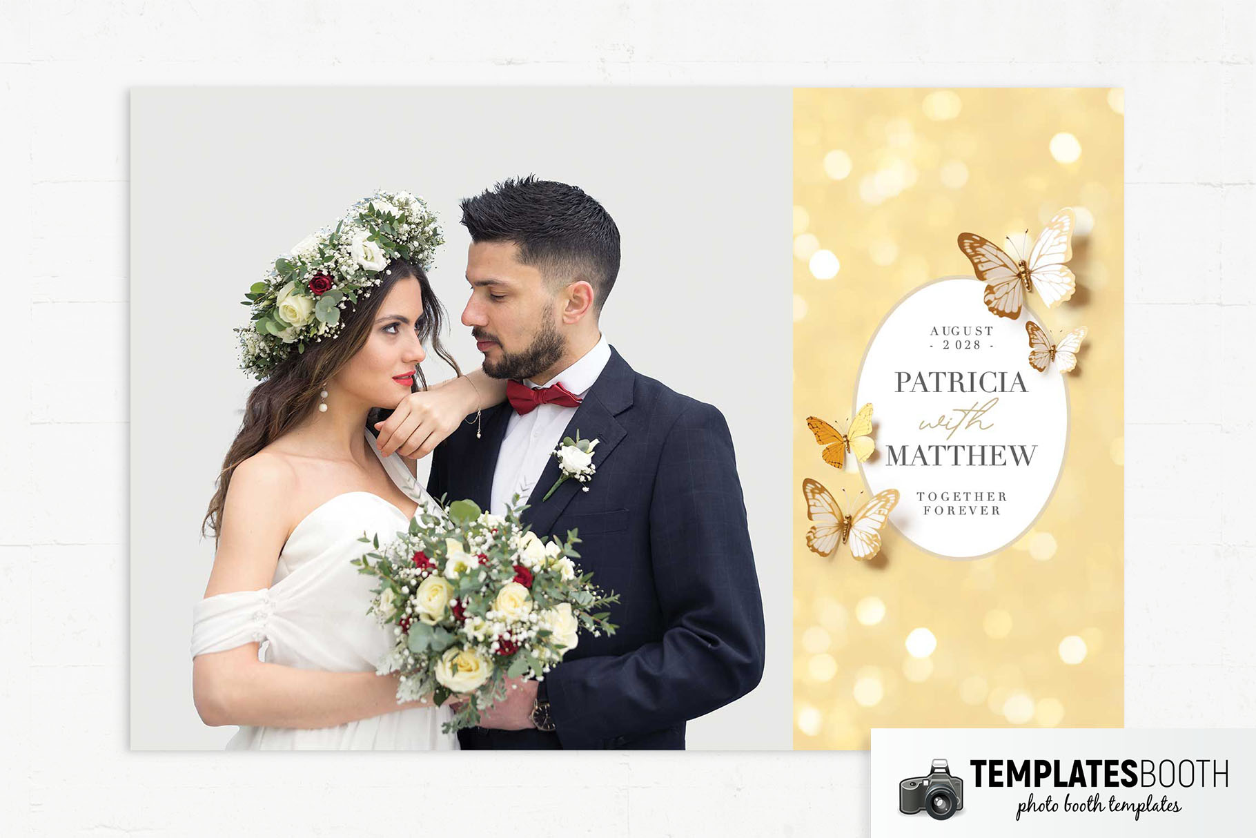 Yellow Butterflies Photo Booth Template