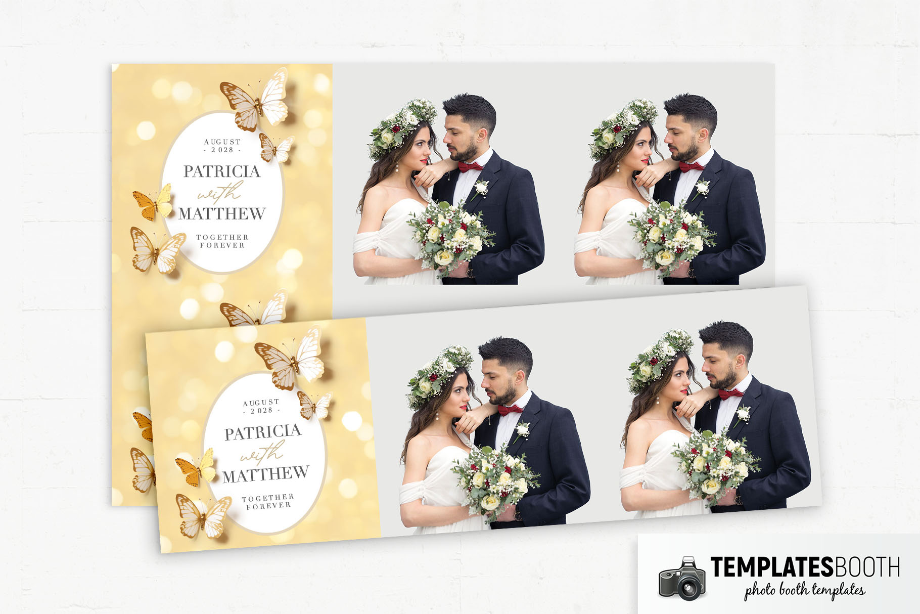 Yellow Butterflies Photo Booth Template