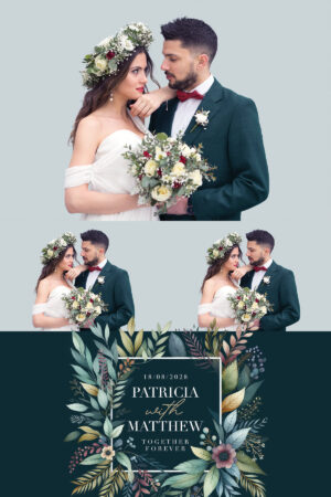 Bold Boho Wedding Photo Booth Template – 4x6 Postcard (Portrait)