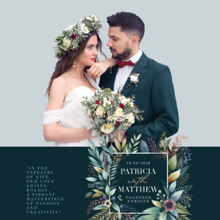 Bold Boho Wedding Photo Booth Template – Square Overlay