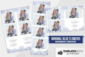Minimal Blue Flowers Photo Booth
