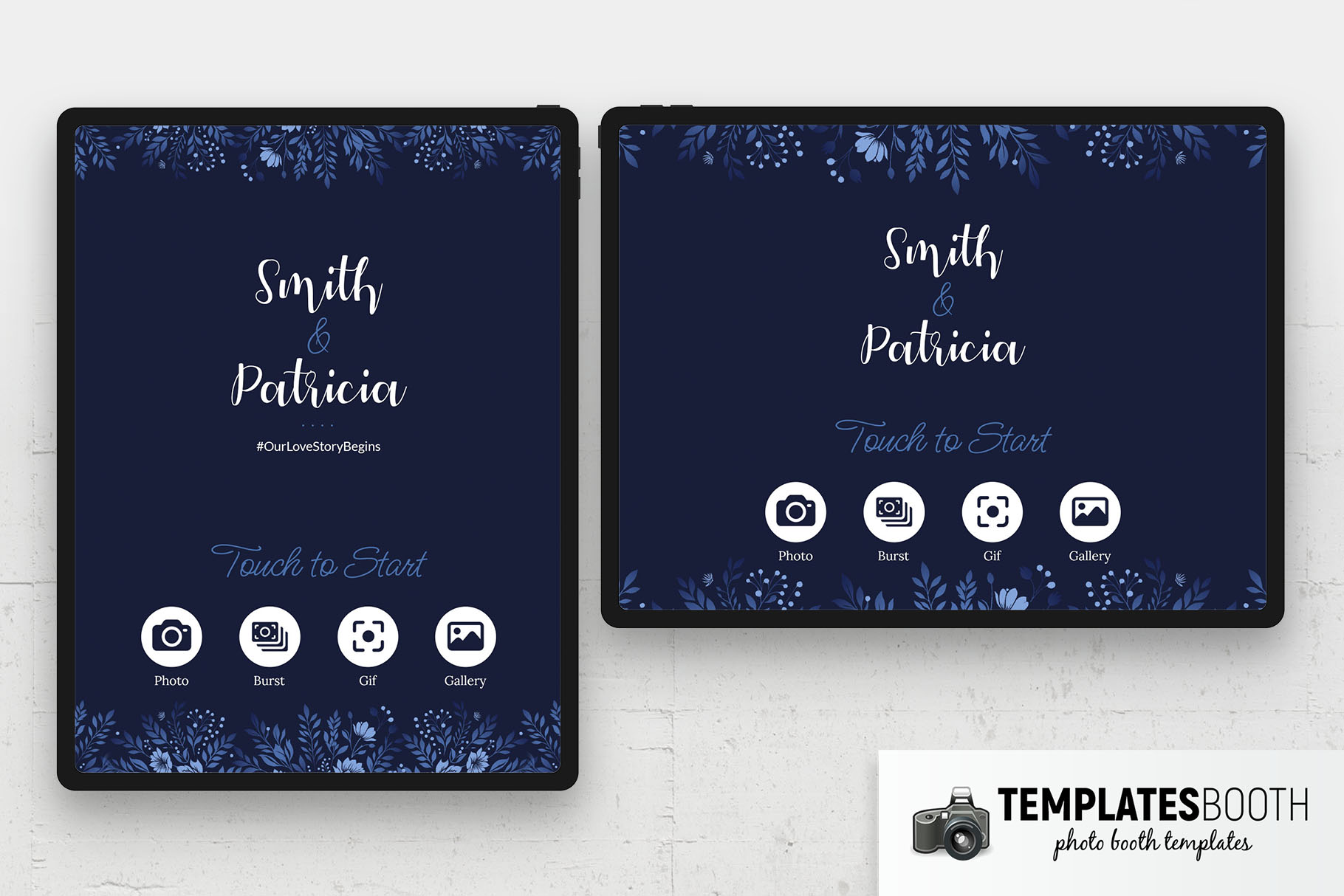 Navy Blue Photo Booth Welcome Screen