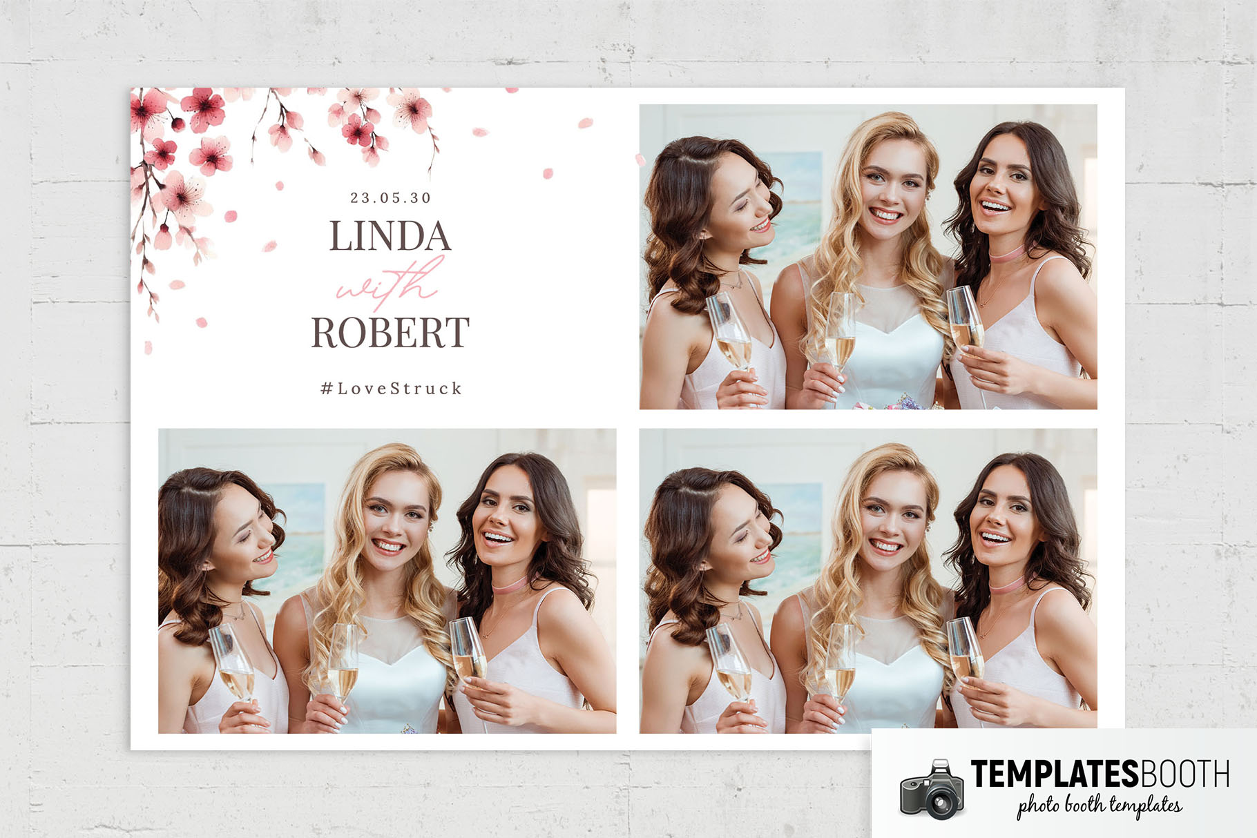 Pink Blossom Photo Booth Template