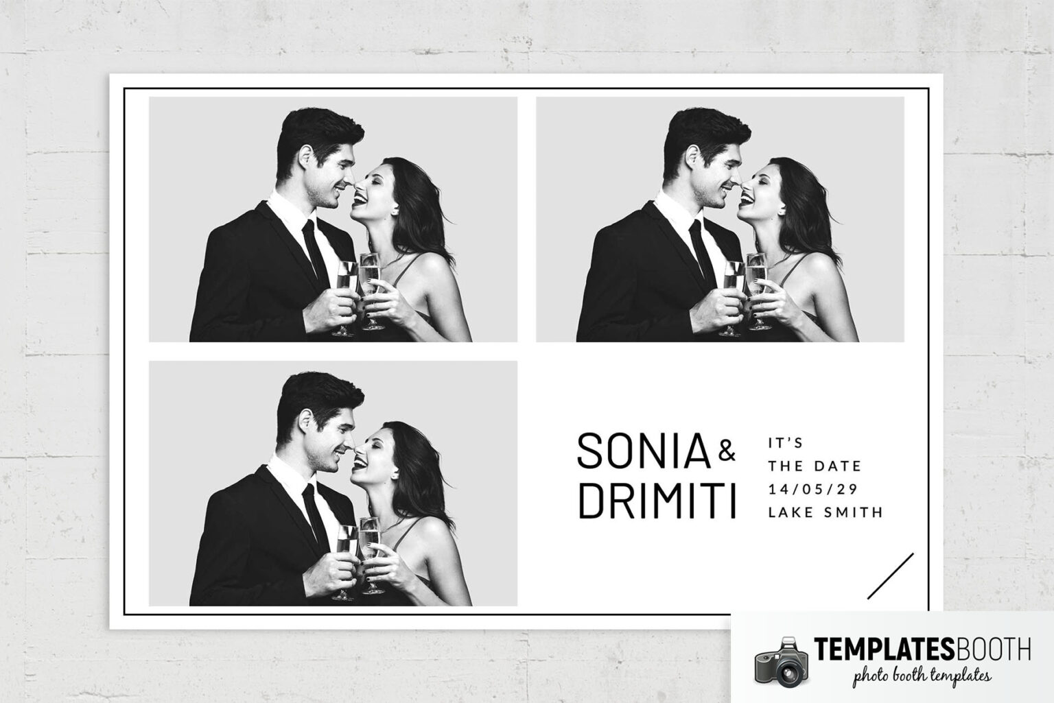 Bold Minimal Black &amp; White Photo Booth Template - TemplatesBooth