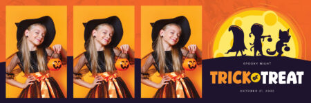 Modèle Halloween Trick or Treat pour photobooth – 2x6 horizontal
