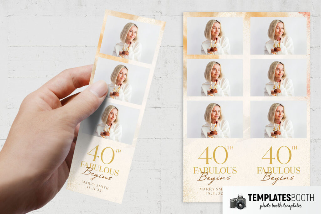 40th Birthday Photo Booth Template