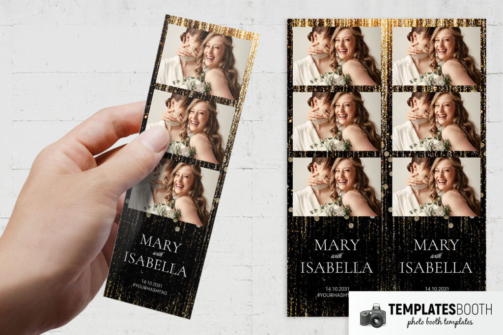Black & Gold Glitter Photo Booth Template