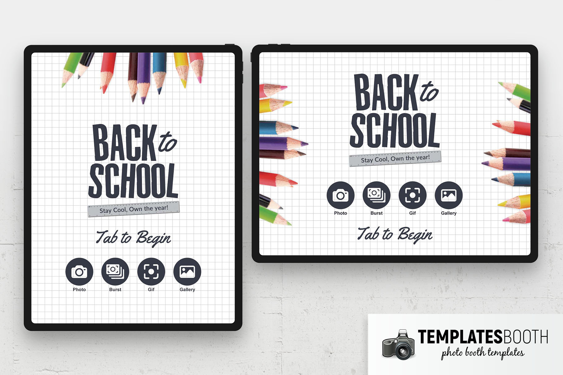 Kid's Back to School Photo Booth Welcome Screen