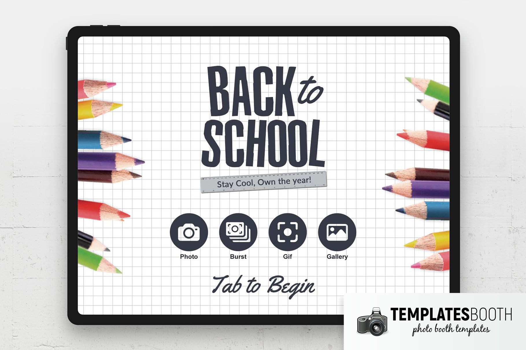 Kid's Back to School Photo Booth Welcome Screen