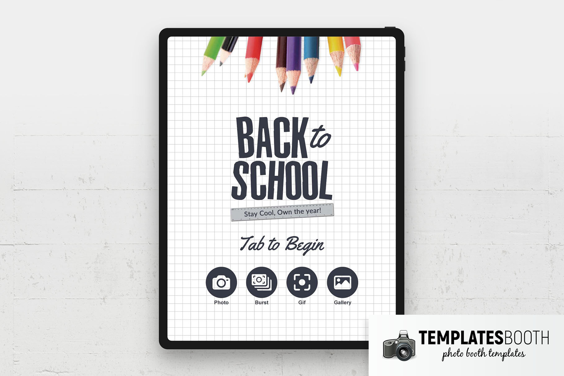 Kid's Back to School Photo Booth Welcome Screen