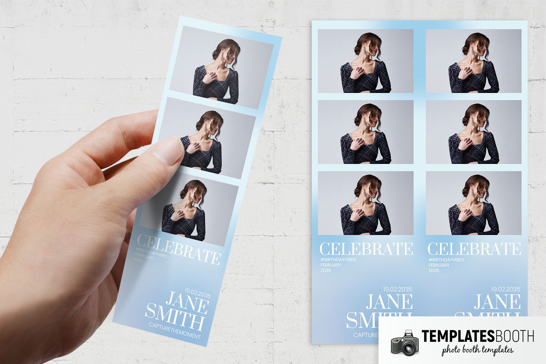 Minimal Blue Photo Booth Template