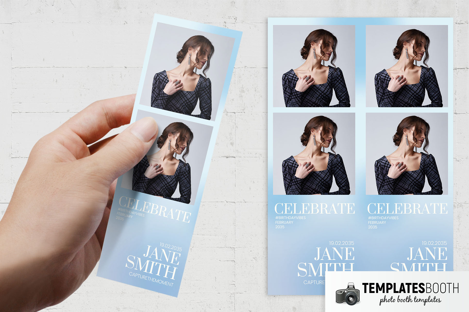 Minimal Blue Photo Booth Template