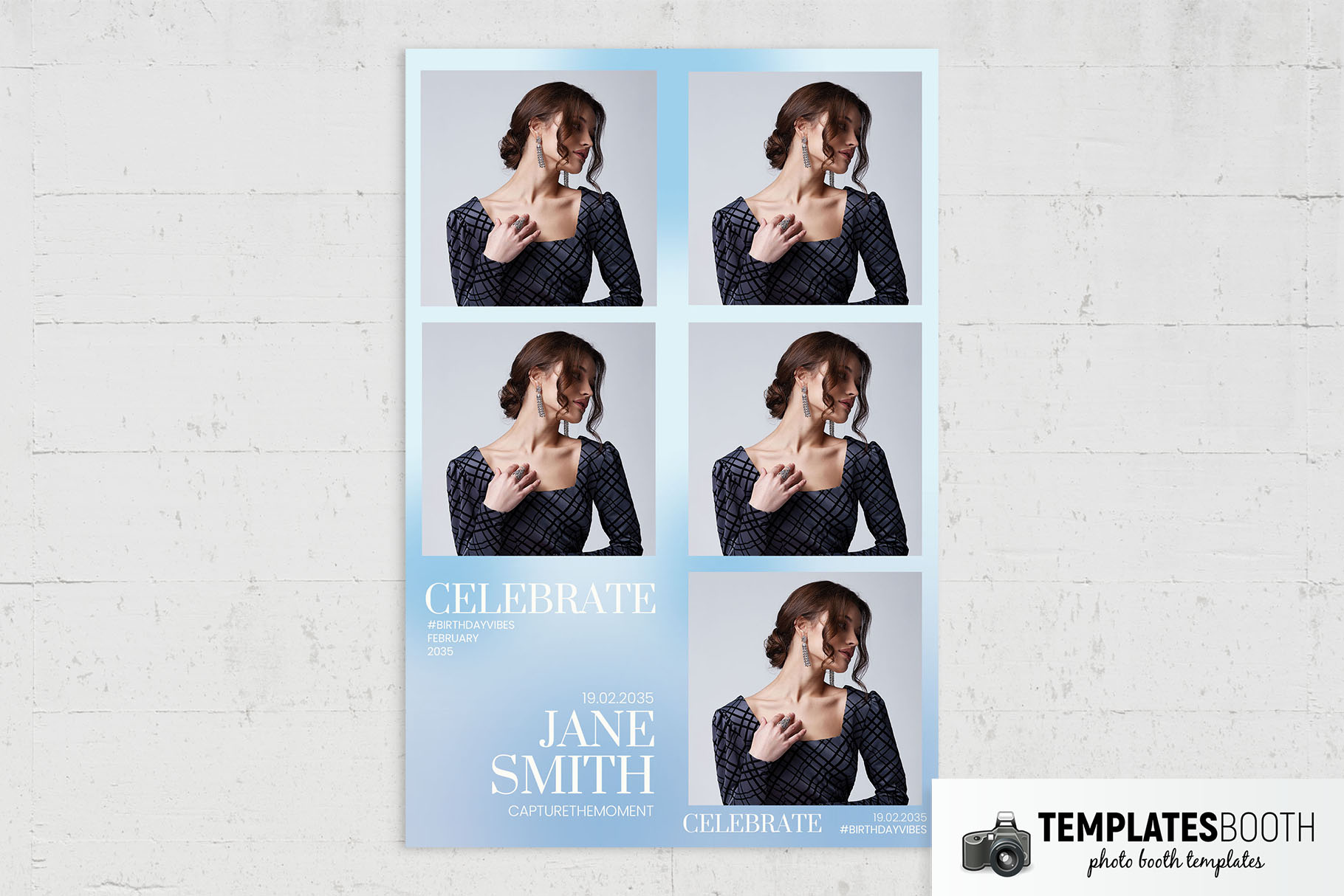 Minimal Blue Photo Booth Template