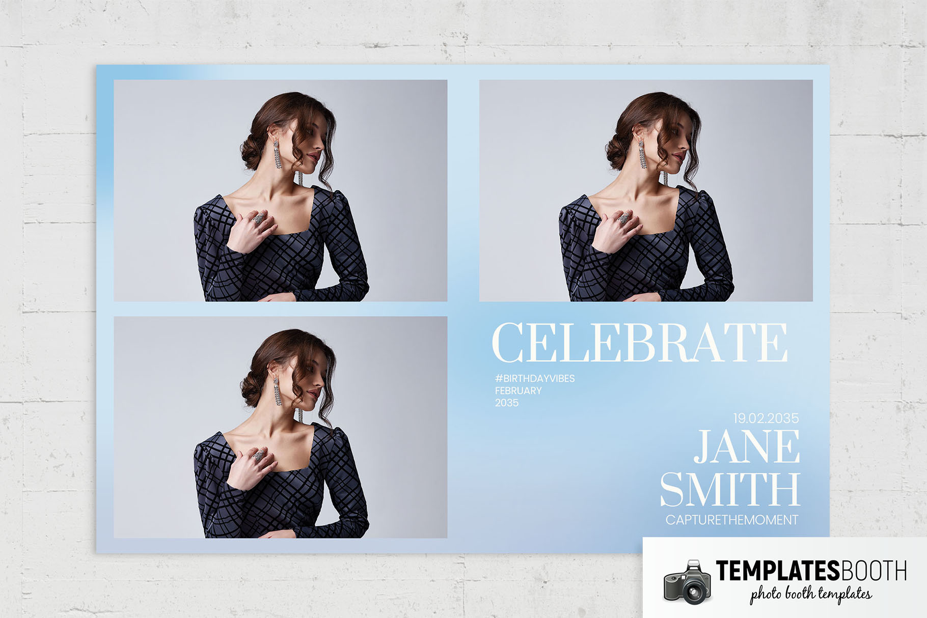 Minimal Blue Photo Booth Template