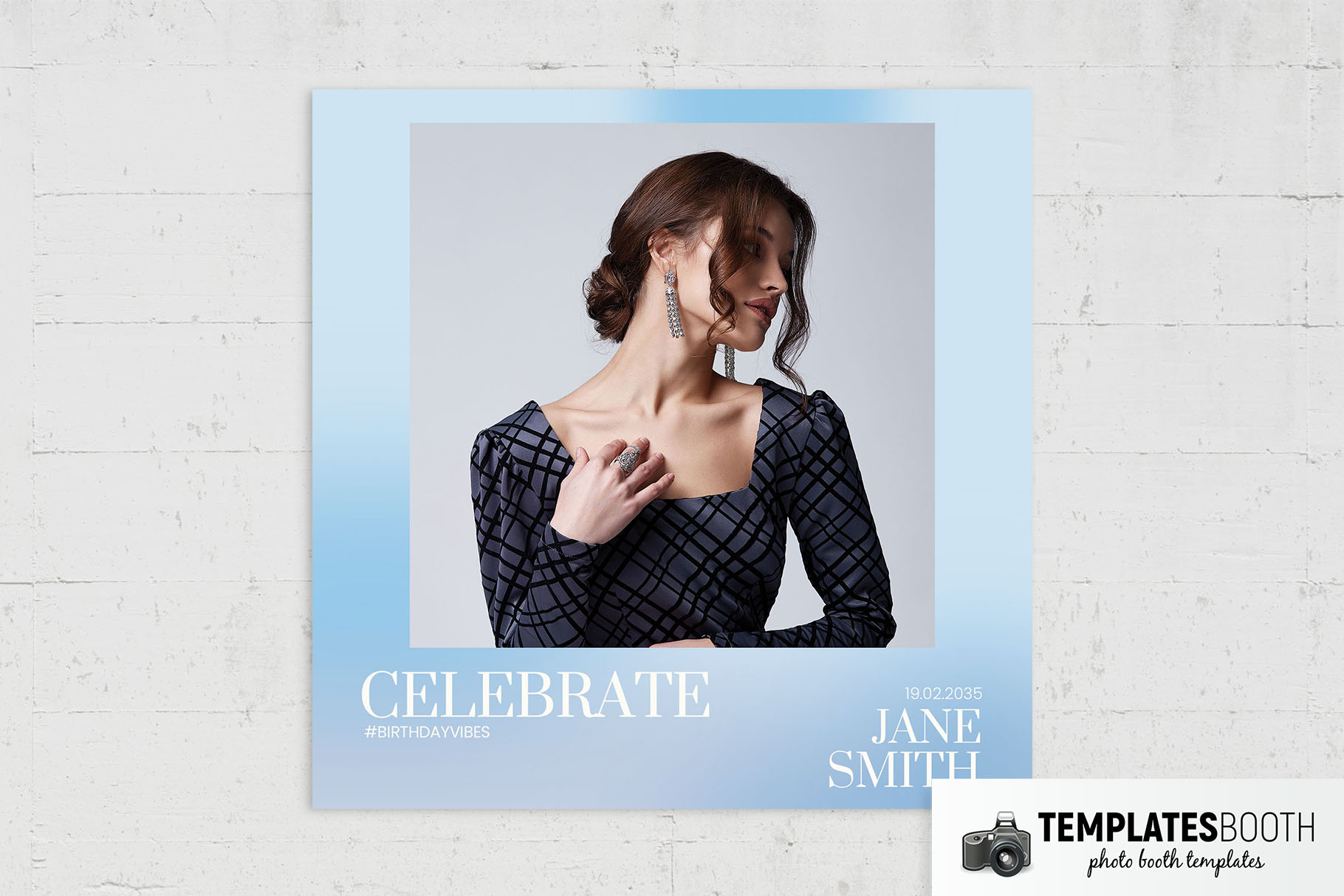 Minimal Blue Photo Booth Template