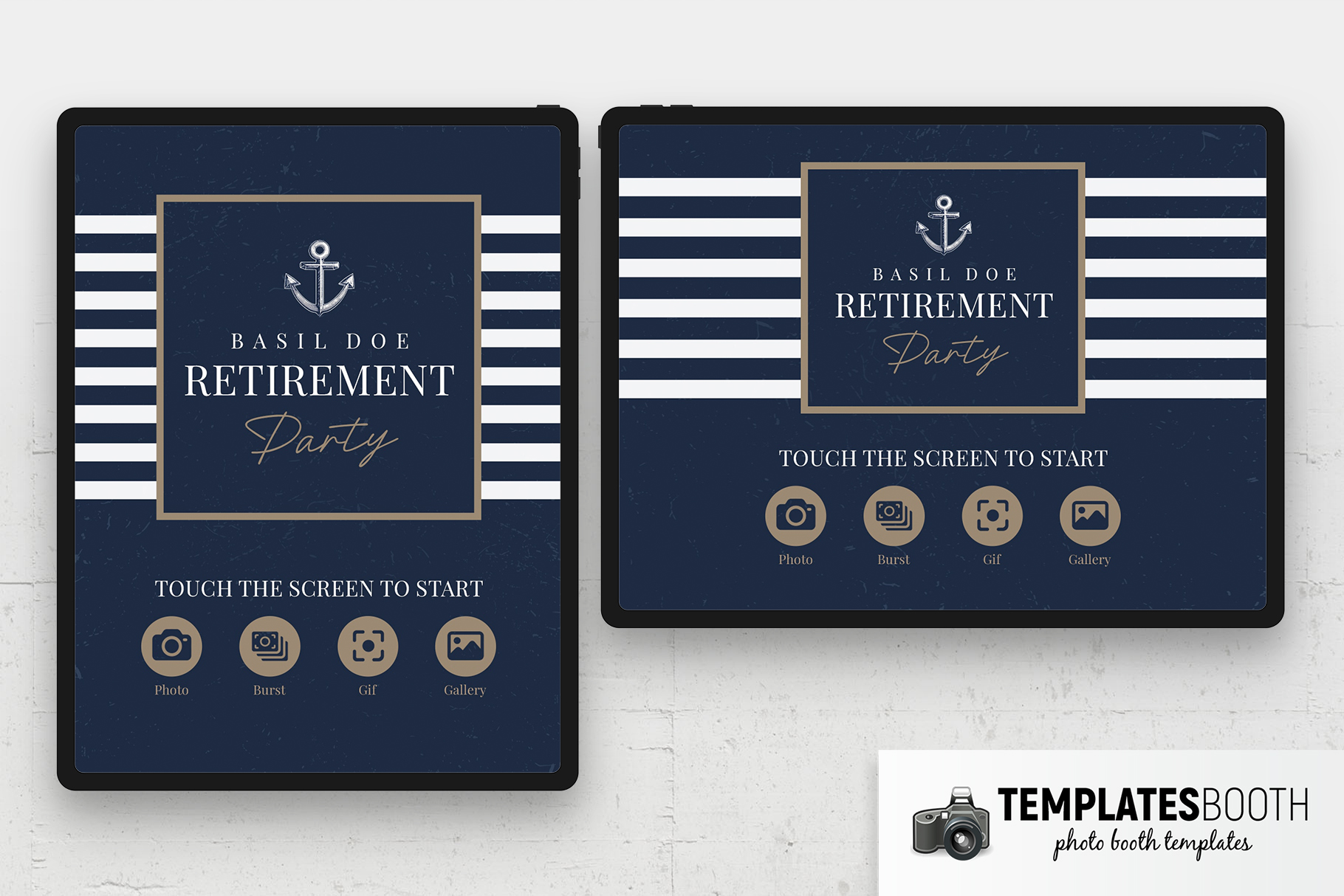 Navy Photo Booth Welcome Screen