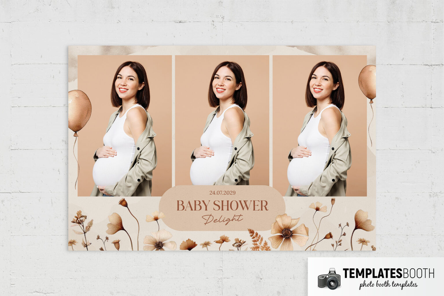 Rustic Baby Shower Photo Booth Template - TemplatesBooth