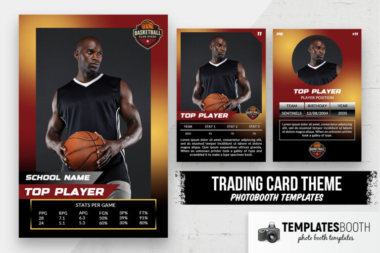 Basketball Trading Card Photo Booth Template
