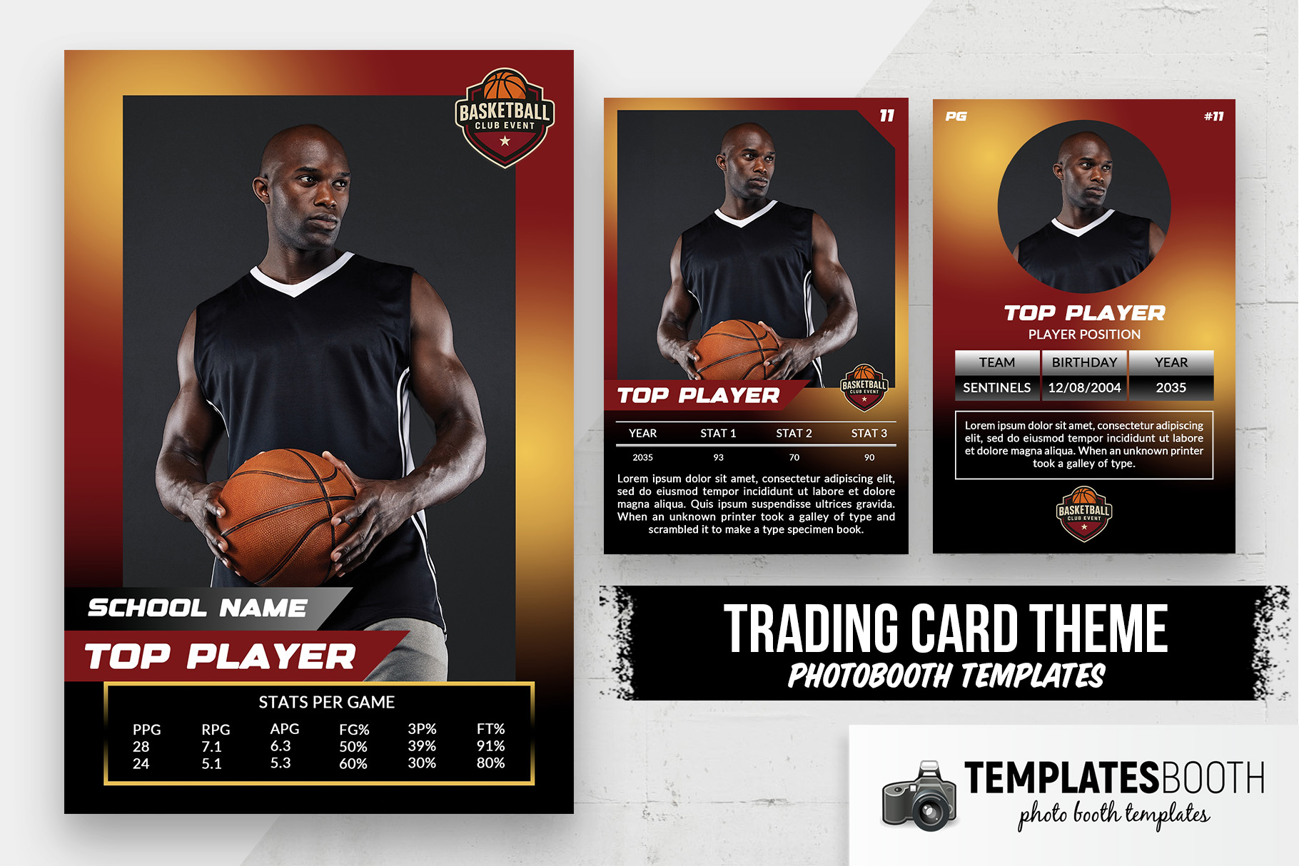 Basketball Trading Card Photo Booth Template TemplatesBooth