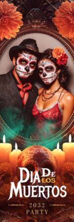 Dia De Los Muertos Fotobox-Vorlage