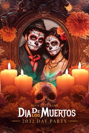 Dia De Los Muertos Fotobox-Vorlage