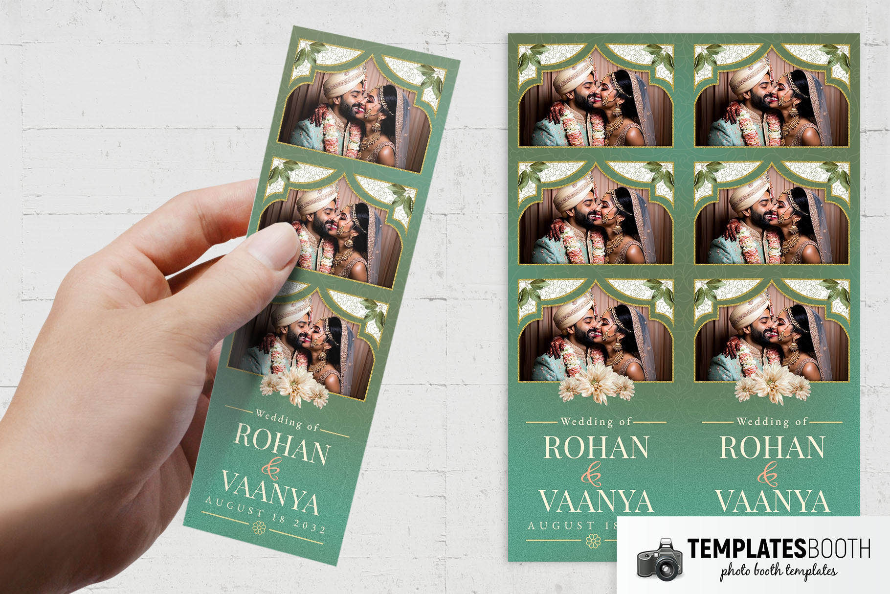 Green Indian Wedding Photo Booth Template