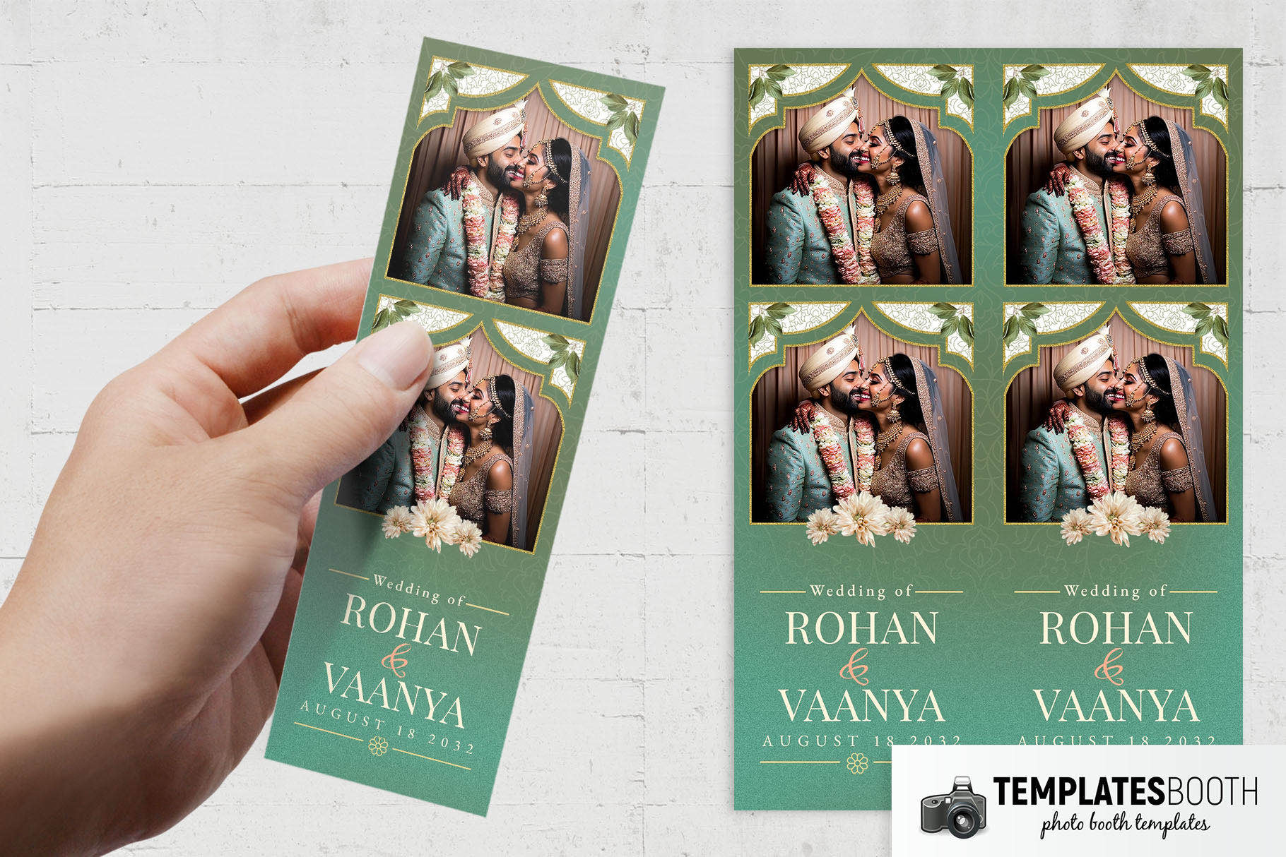 Green Indian Wedding Photo Booth Template