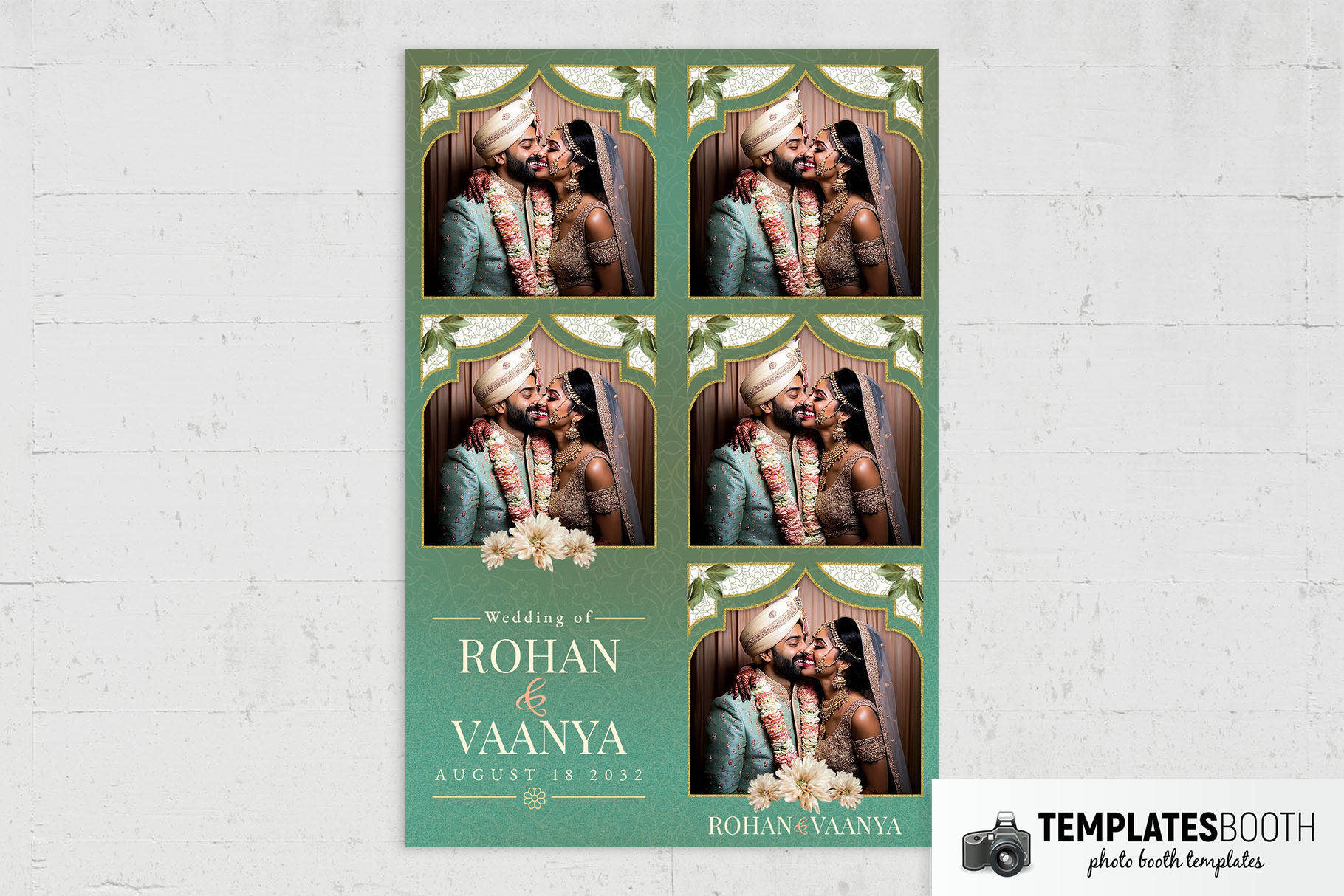Green Indian Wedding Photo Booth Template