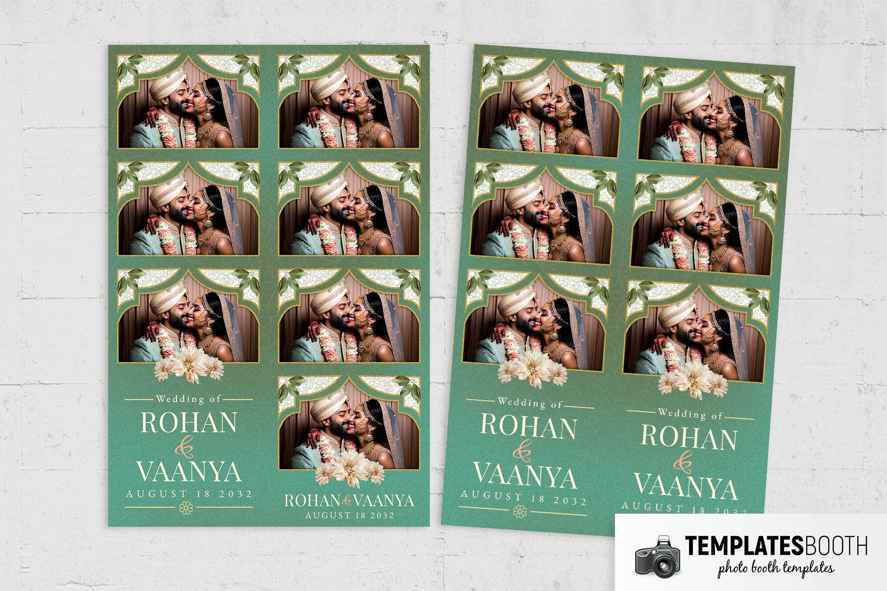 Green Indian Wedding Photo Booth Template