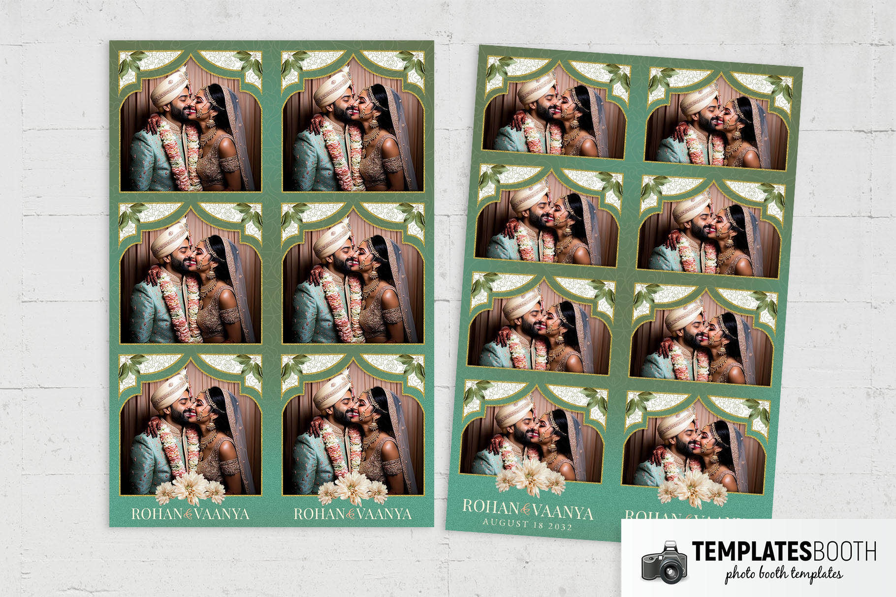 Green Indian Wedding Photo Booth Template