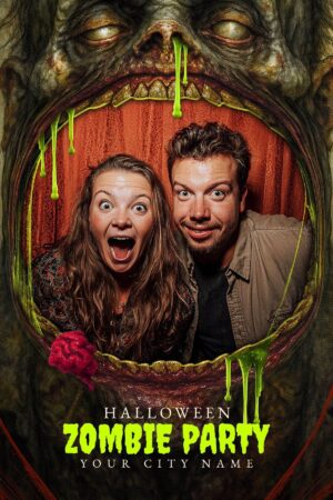 Halloween-Zombie-Fotobox-Vorlage – 4x6-Postkarte (Hochformat)