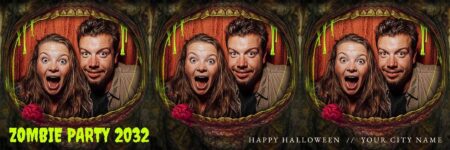 Modèle Halloween Zombie pour photobooth – 2x6 horizontal