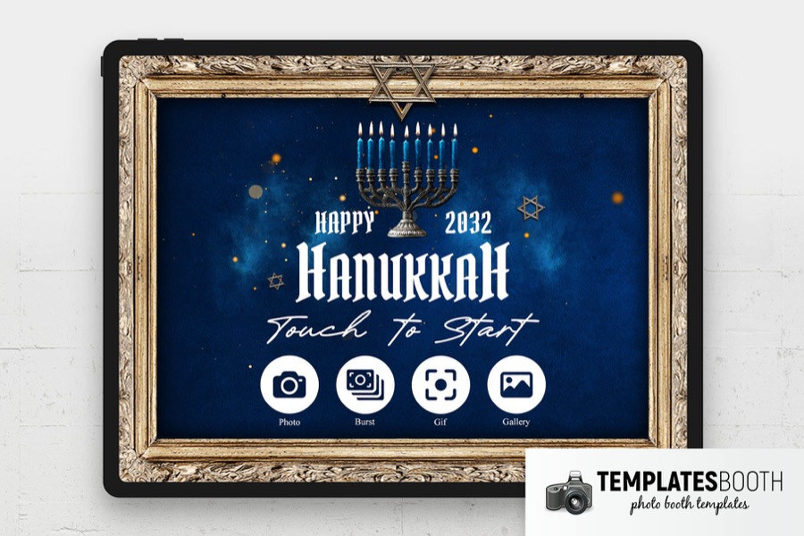 Hanukkah Photo Booth Welcome Screen
