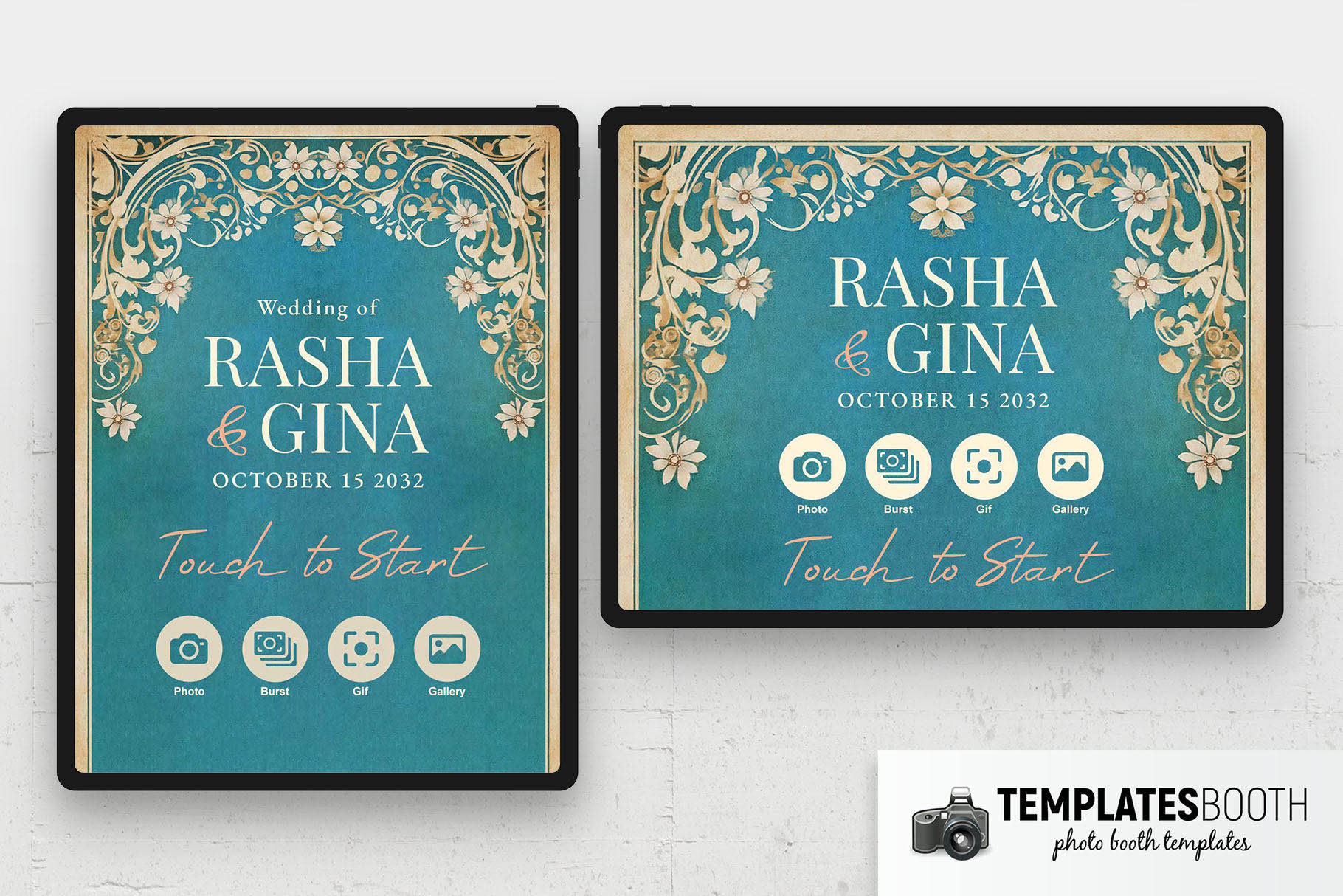 Ornate Indian Wedding Photo Booth Welcome Screen