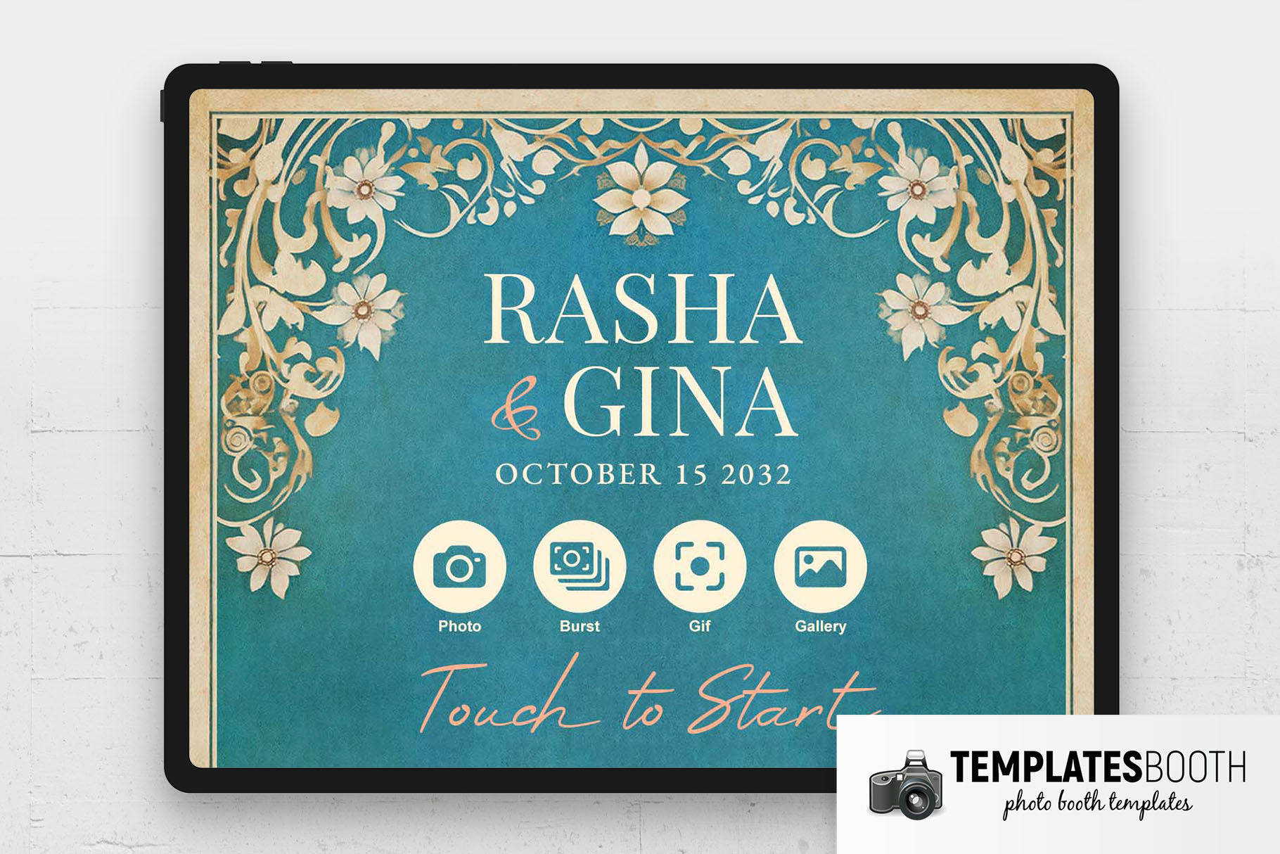 Ornate Indian Wedding Photo Booth Welcome Screen