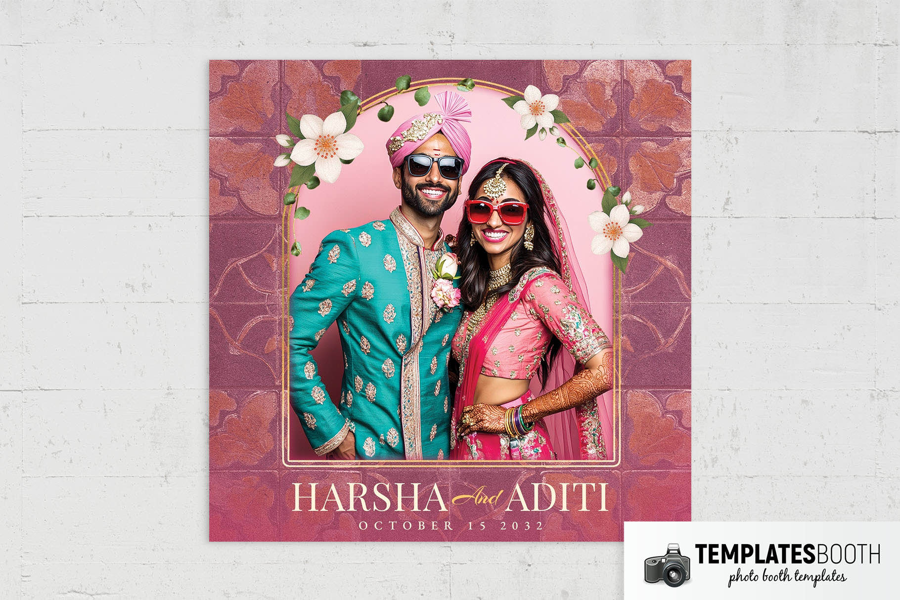 Pink Indian Wedding Photo Booth Template