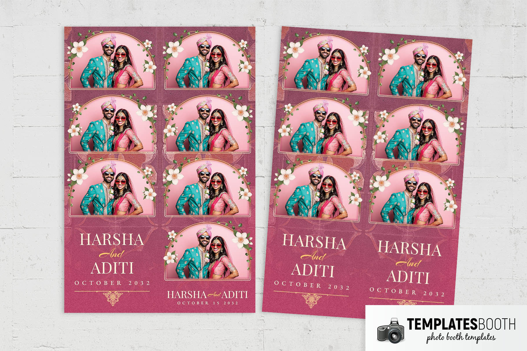 Pink Indian Wedding Photo Booth Template