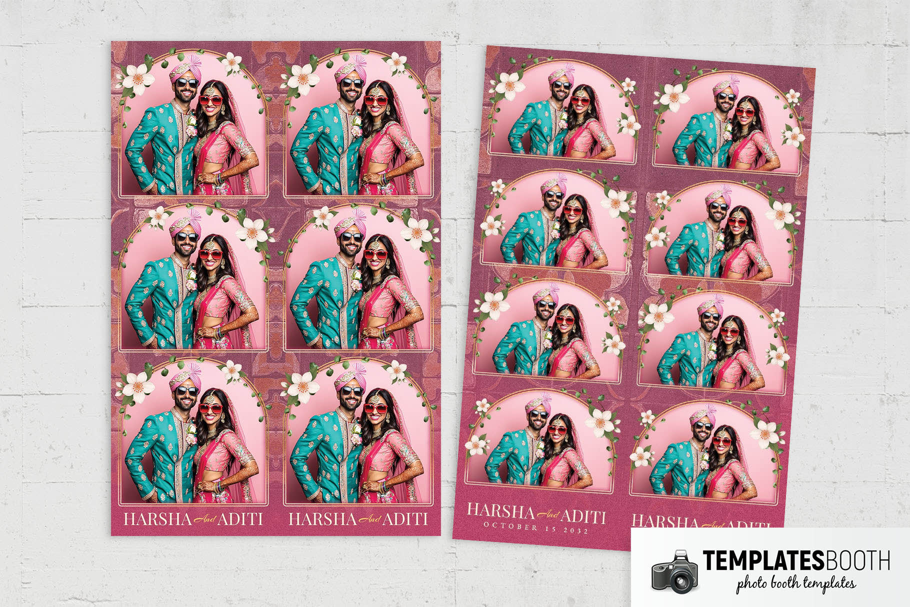 Pink Indian Wedding Photo Booth Template