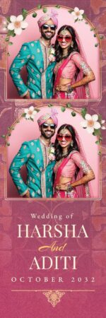 Pink Indian Wedding Photo Booth Template – 2x6 Photo Strip
