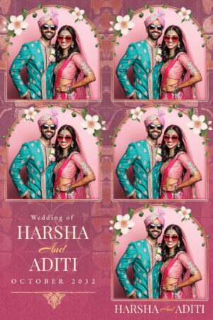 Pink Indian Wedding Photo Booth Template – 4x6 Half & Half