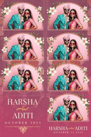 Pink Indian Wedding Photo Booth Template – 4x6 Half & Half