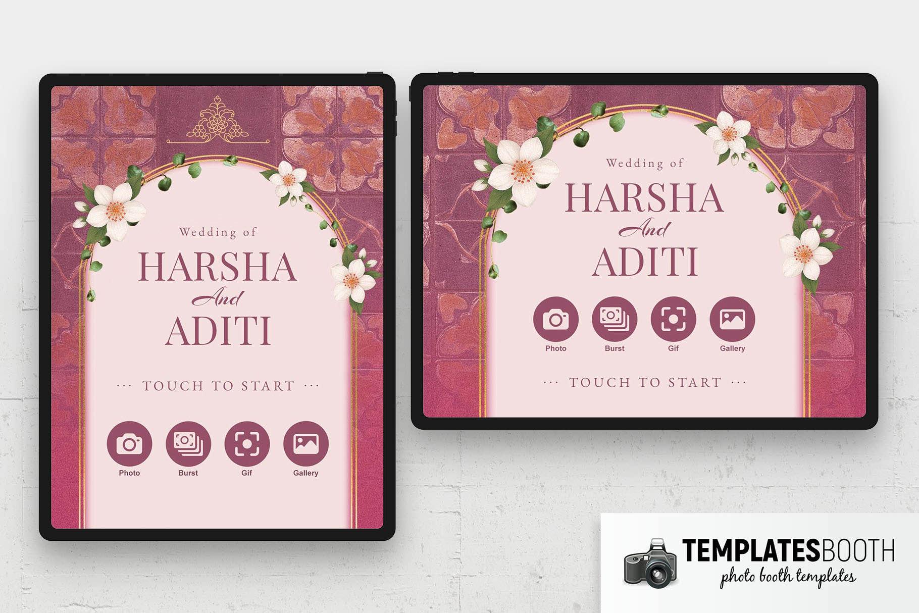 Pink Indian Wedding Photo Booth Welcome Screen