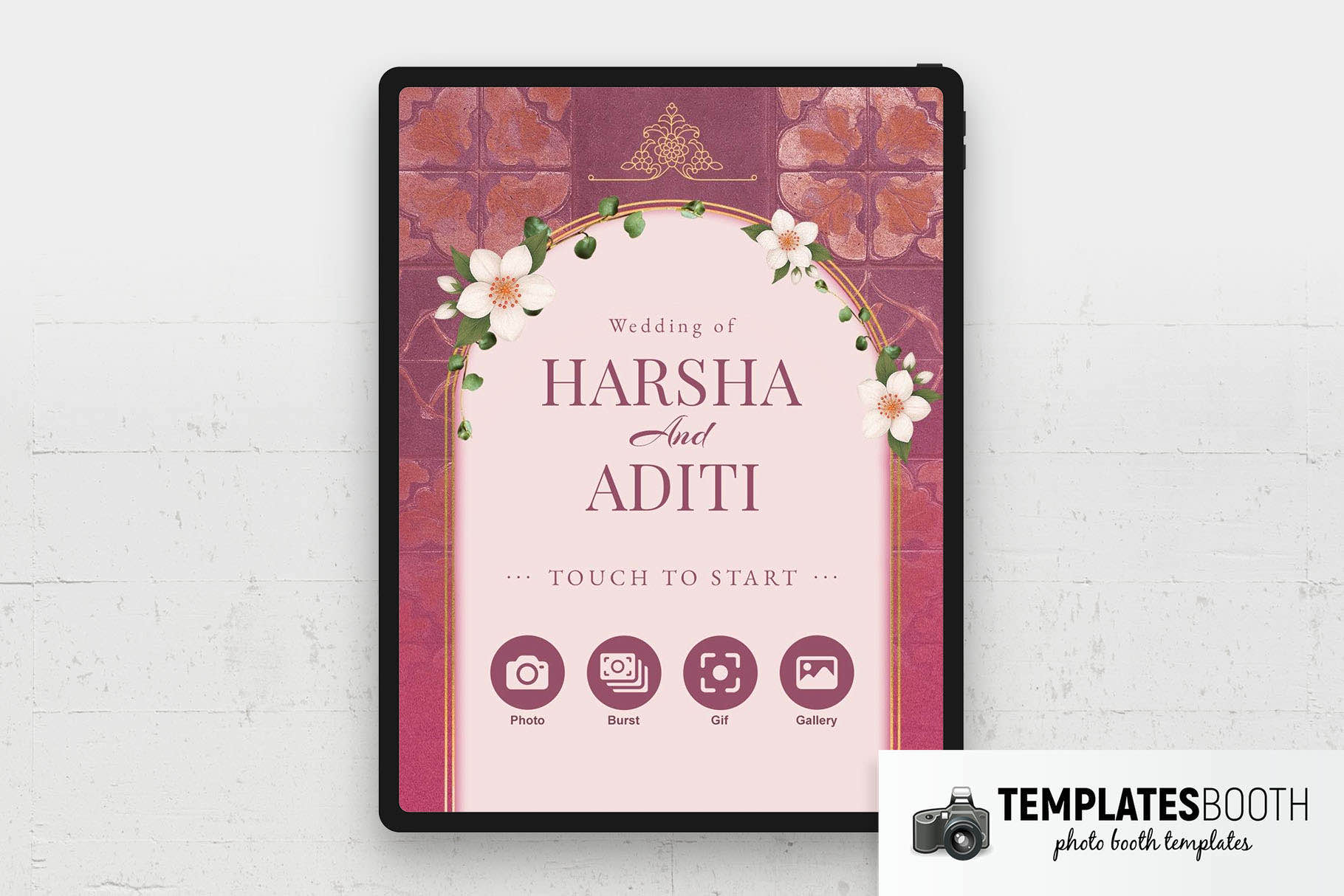 Pink Indian Wedding Photo Booth Welcome Screen