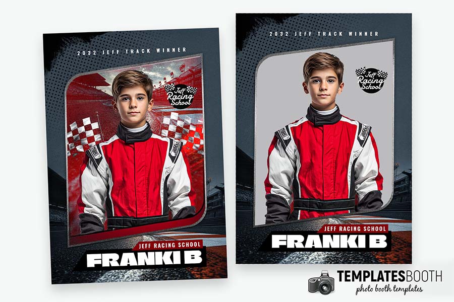 Racing Car Driver Trading Card Photo Booth