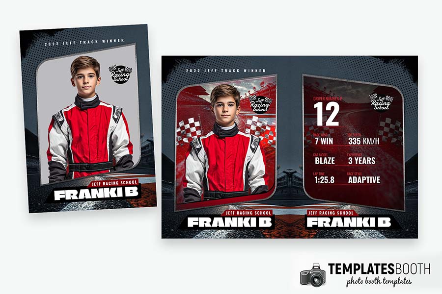Racing Car Driver Trading Card Photo Booth