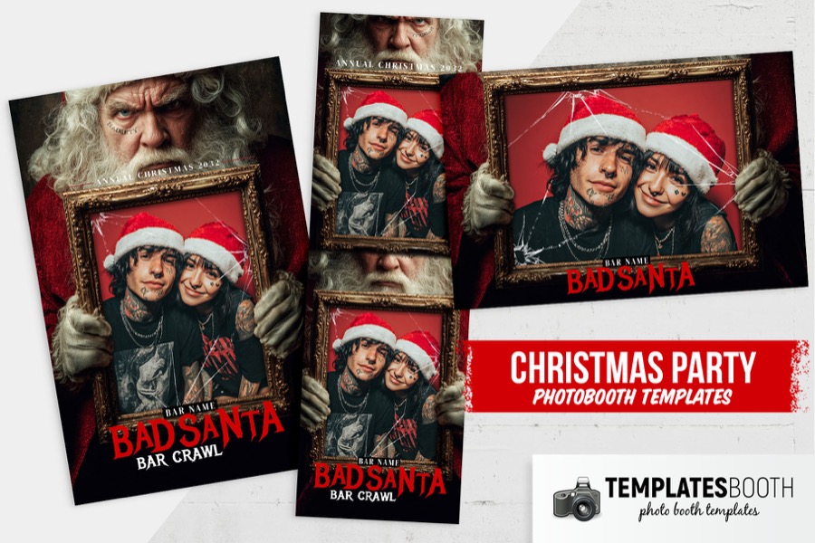 Bad Santa Christmas Photo Booth Template