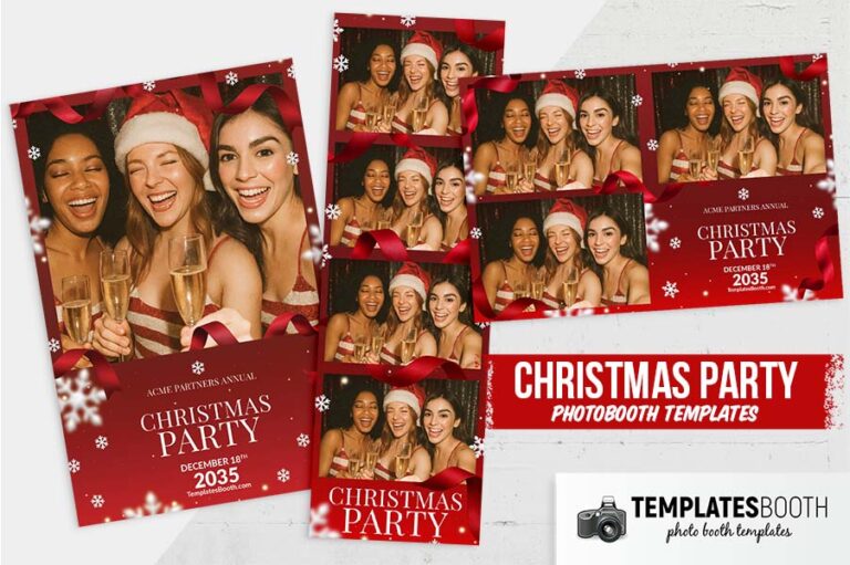 Christmas Snowflakes Photo Booth Template