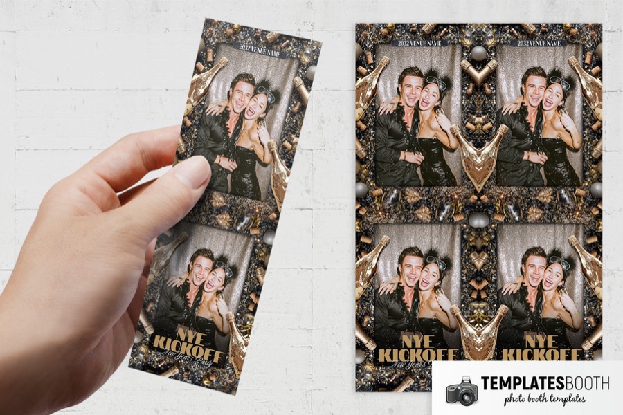 Gold Bottle NYE Photo Booth Template