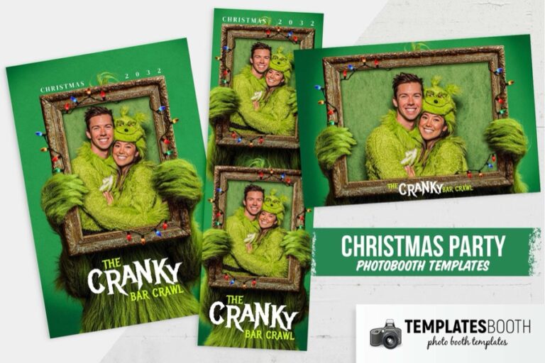 Grumpy Green Christmas Photo Booth Template